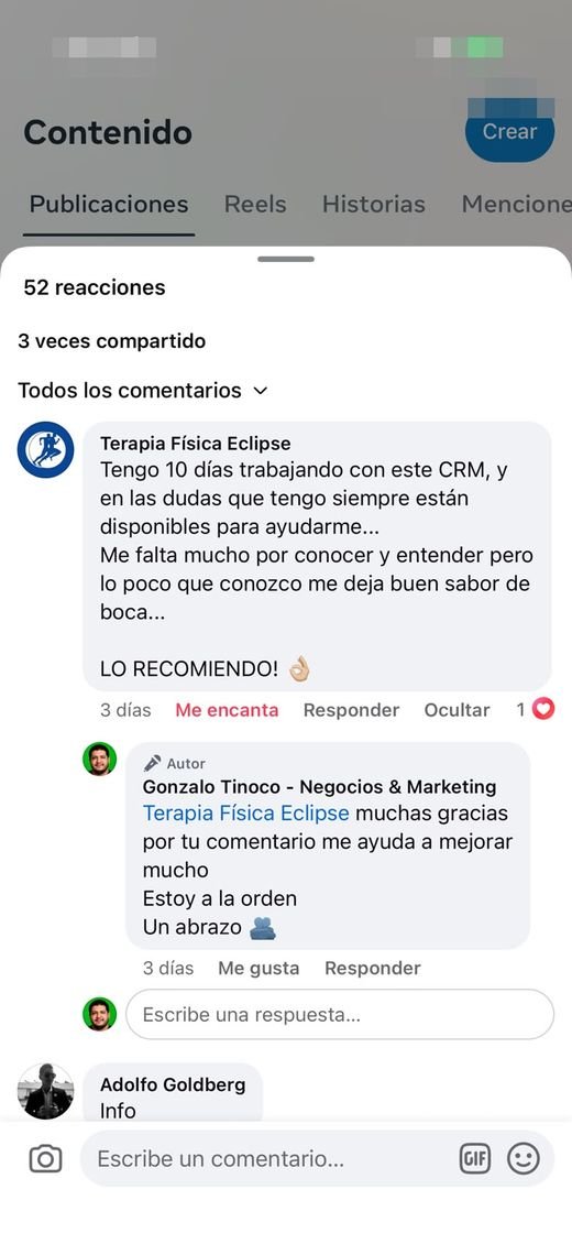 Mensaje de cliente satisfecho